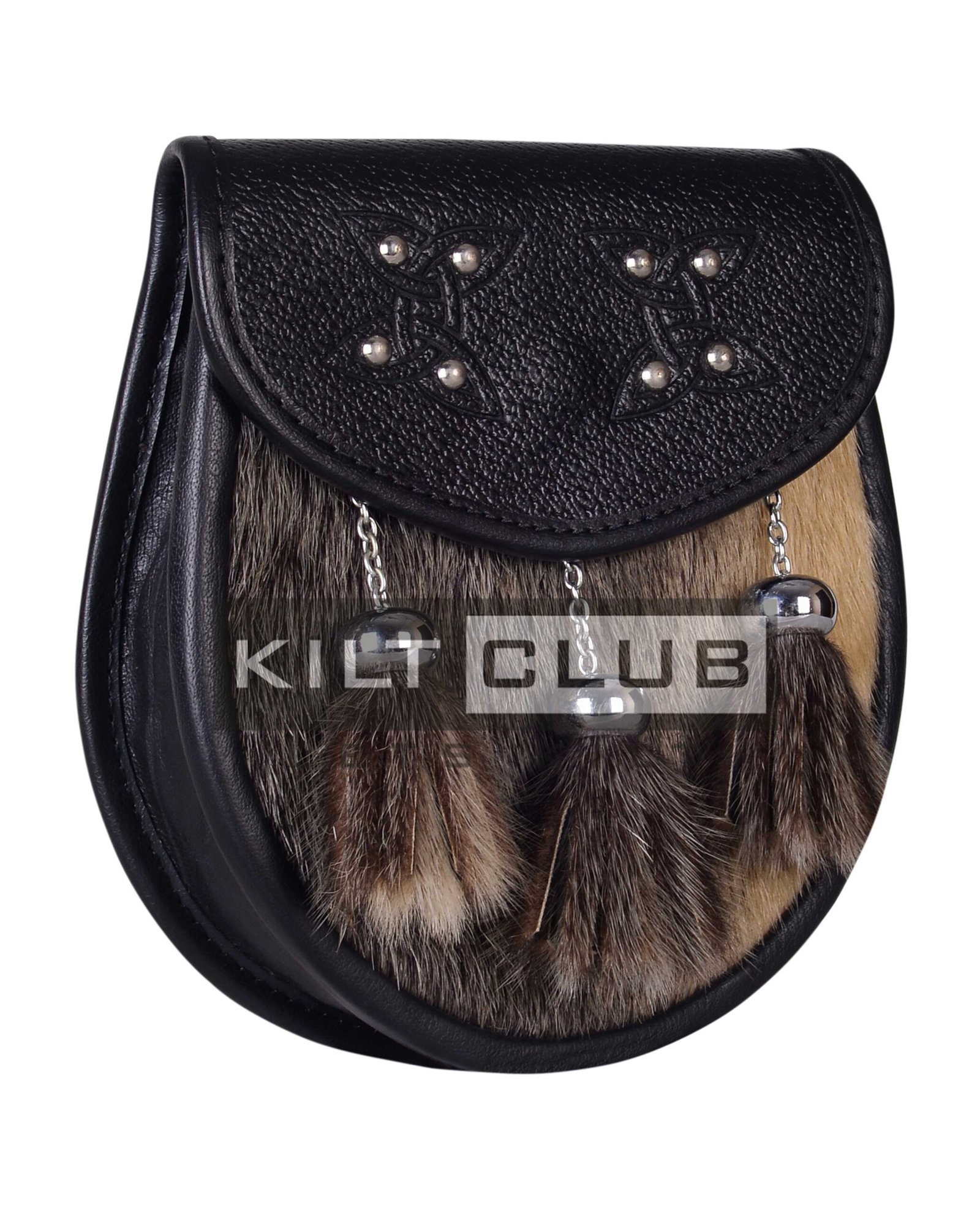 Celtic Knots Embossed Seal Fur Semi Dress Sporran - Image 3