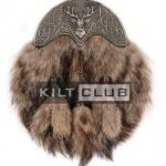 Full Dress Coyote Fur Brass Stag Head Sporran