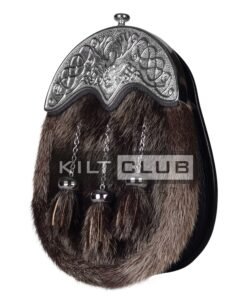 Alternative view of Full Dress Dark Seal Fur Silver Stag Head Sporran