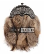 Nickle Brushed Highland Cow Coyote Fur Full Dress Sporran
