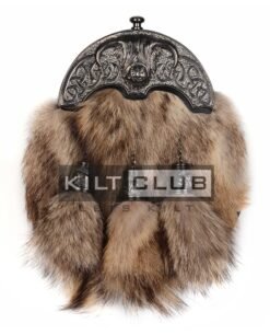 Nickle Brushed Highland Cow Coyote Fur Full Dress Sporran