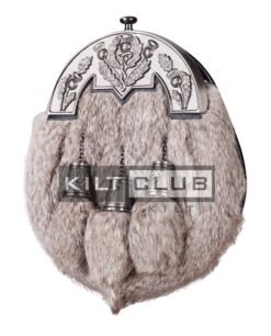 Alternative view of Nickle Brushed Thistle Brown Rabbit Fur Full Dress Sporran