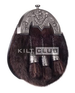 Alternative view of Nickle Brushed Thistle Brown Seal Fur Full Dress Sporran