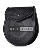Double Embossed Black Leather Day Sporran - Image 4