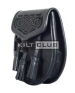 Black Leather Celtic Knot Day Sporran - Image 4