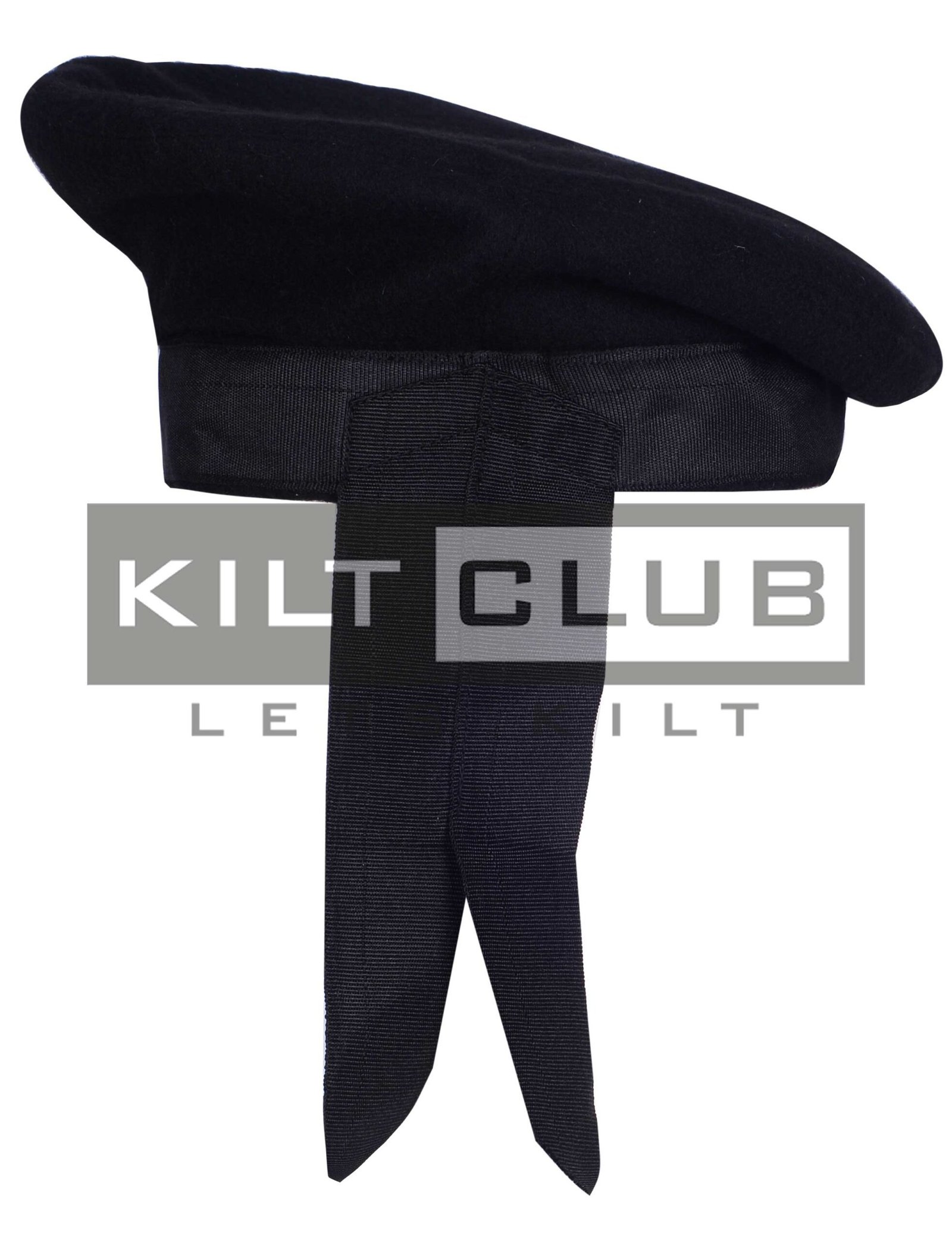 Black Wool Plain Balmoral Cap - Image 2