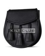Plain Black Leather Sporran - Image 3