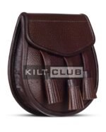 Plain Brown Leather Day Sporran - Image 3