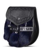 Blue Rabbit Fur Semi Dress Sporran - Image 2