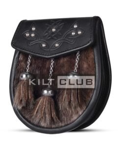 Alternative view of Brown Seal Fur Semi Dress Embossed Sporran