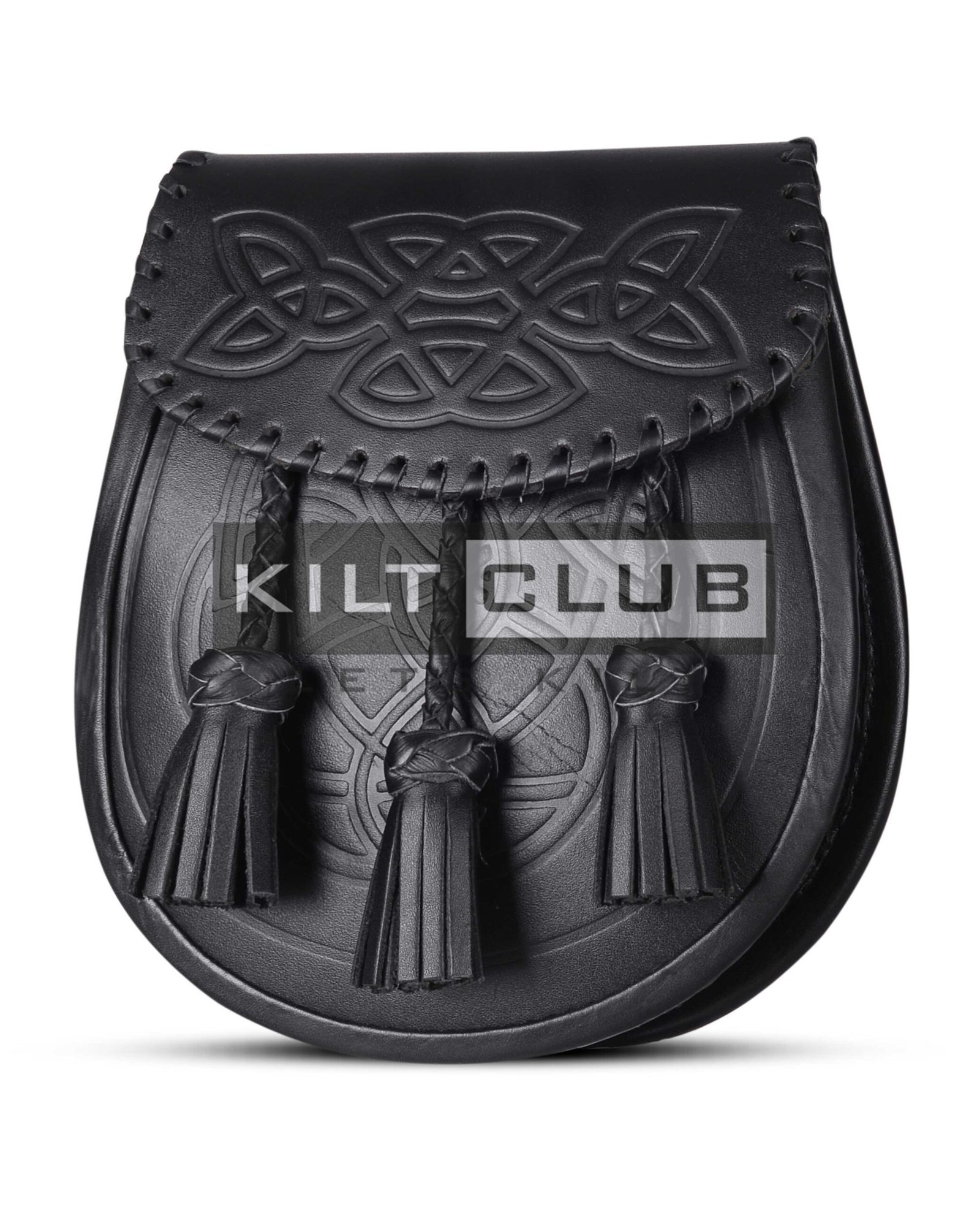 Black Leather Embossed Day Sporran - Image 3