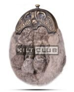 Brass Highland Cow Brown Fur Sporran - Image 3