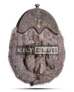 Brass Stag Head Brown Rabbit Fur Sporran - Image 3