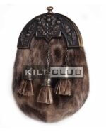 Brass Thistle Seal Fur Sporran - Image 2