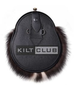 Alternative view of Brass Thistle Skunk Fur Sporran