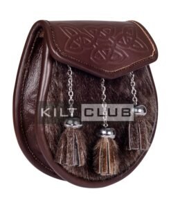 Alternative view of Embossed Brown Leather Seal Fur Semi Dress Sporran
