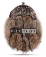 Bronze Highland Cow Coyote Fur Sporran - Image 3