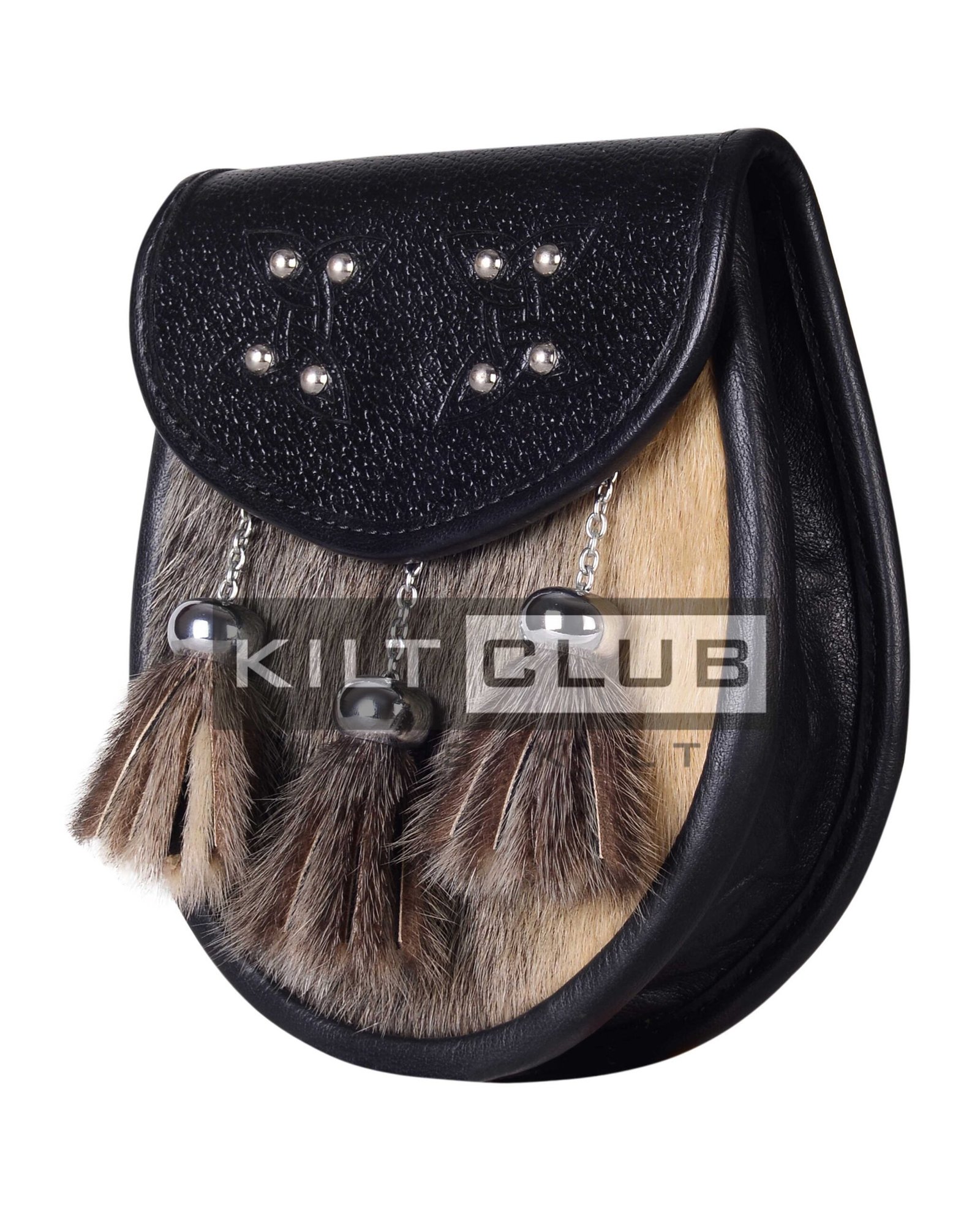 Celtic Knots Embossed Seal Fur Semi Dress Sporran - Image 2