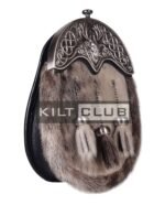 Nickle Brushed Stag Head Seal Fur Full Dress Sporran - Image 3