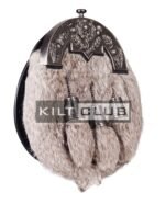 Nickle Brushed Thistle Brown Rabbit Fur Full Dress Sporran - Image 3