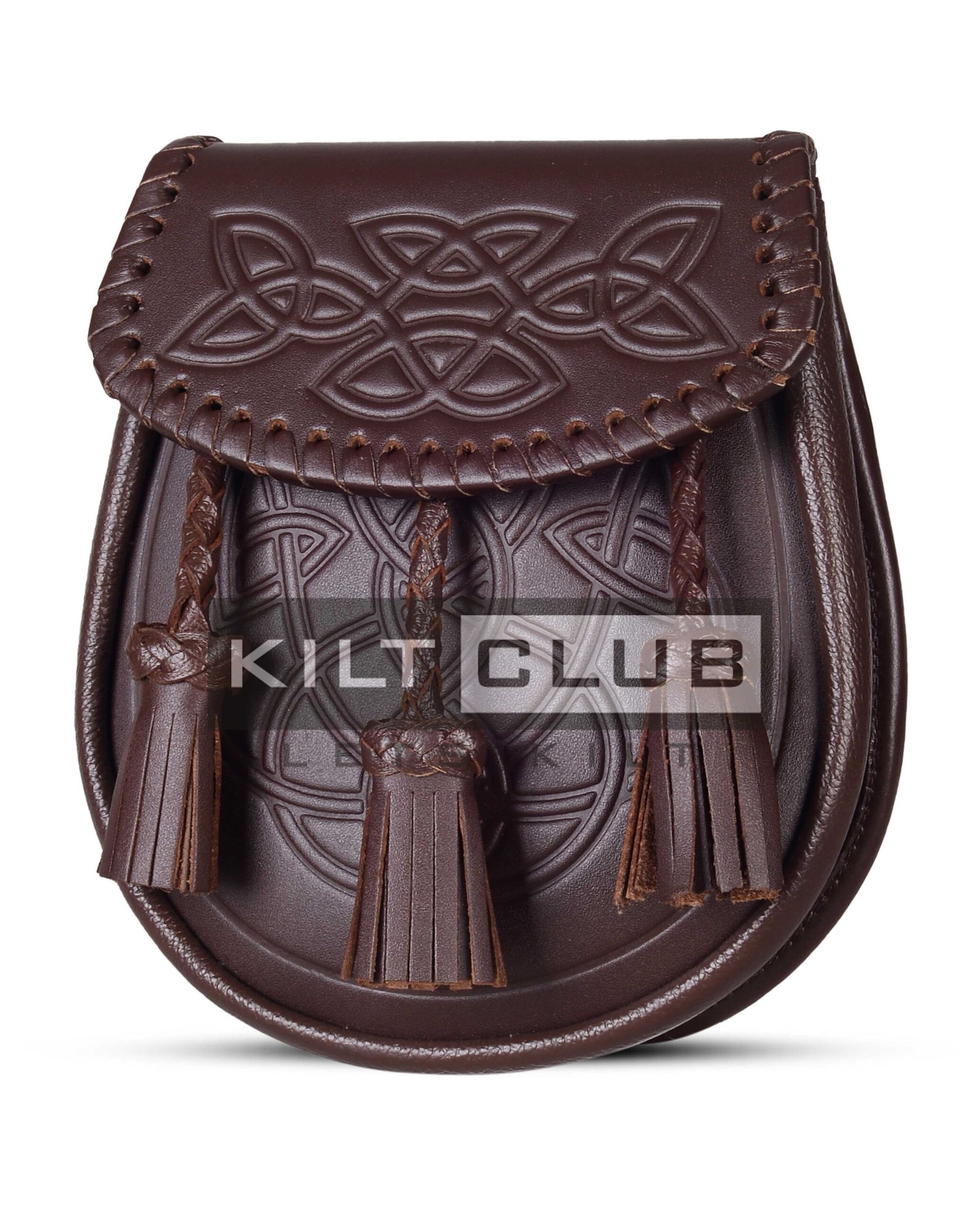 Brown Embossed Leather Day Sporran - Image 4
