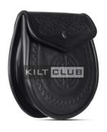 Double Embossed Black Leather Day Sporran - Image 3