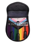 Black Leather - LGBTQ Pride Flag Sporran - Image 4