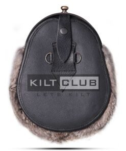 Alternative view of Brass Highland Cow Brown Fur Sporran