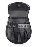 Black Leather Embossed Day Sporran - Image 2