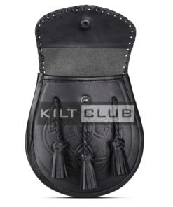 Alternative view of Black Leather Embossed Day Sporran