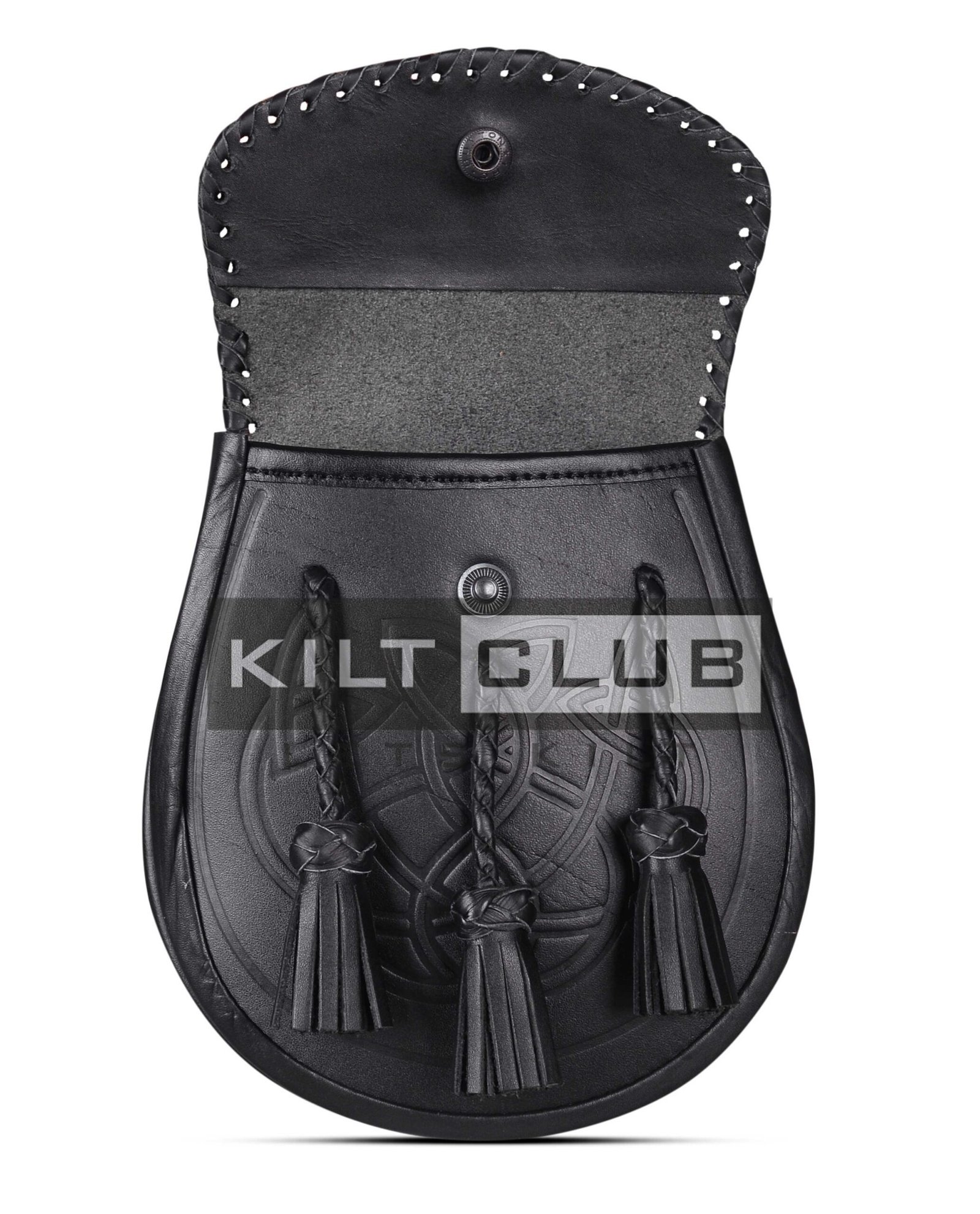 Black Leather Embossed Day Sporran - Image 2