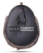Brass Stag Head Brown Rabbit Fur Sporran - Image 2