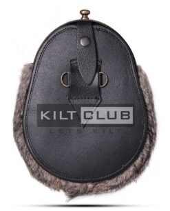 Alternative view of Brass Stag Head Brown Rabbit Fur Sporran