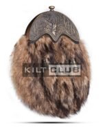 Brass Stag Head Coyote Fur Sporran - Image 2