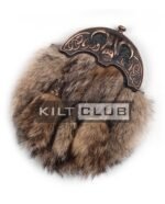 Bronze Highland Cow Coyote Fur Sporran - Image 2
