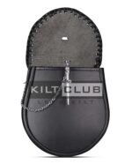 Black Leather Pin Lock Plain Day Sporran - Image 2