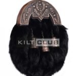 Bronze Thistle Black Rabbit Fur Sporran