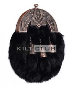 Bronze Thistle Black Rabbit Fur Sporran