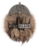 Full Dress Coyote Fur Brass Stag Head Sporran - Image 2