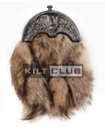 Nickle Brushed Highland Cow Coyote Fur Full Dress Sporran - Image 2