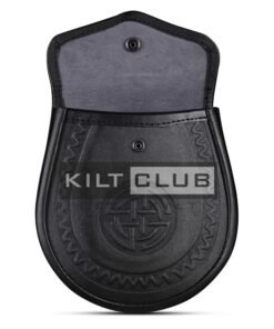 Alternative view of Double Embossed Black Leather Day Sporran