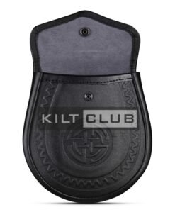 Alternative view of Double Embossed Black Leather Day Sporran