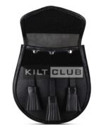 Plain Black Leather Sporran - Image 2