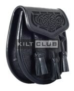 Black Leather Celtic Knot Day Sporran - Image 2
