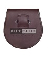 Embossed Brown Leather Seal Fur Semi Dress Sporran - Image 4