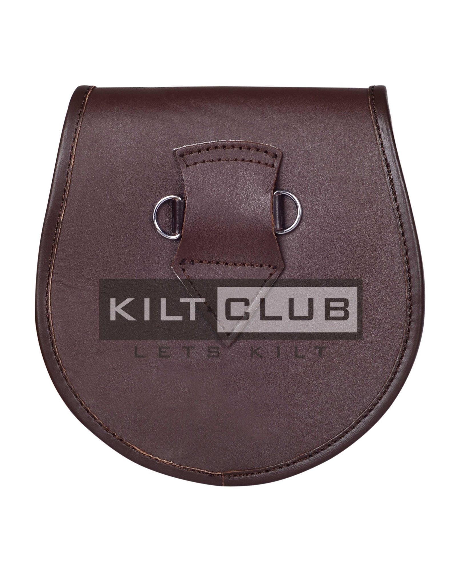 Embossed Brown Leather Seal Fur Semi Dress Sporran - Image 4