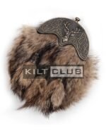 Full Dress Coyote Fur Brass Stag Head Sporran - Image 3