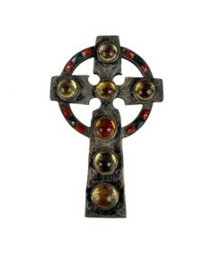 Scottish Pin Antique Celtic Cross Pebble Brooch