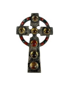 Scottish Pin Antique Celtic Cross Pebble Brooch