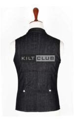Black Denim Gothic Waistcoat - Image 3